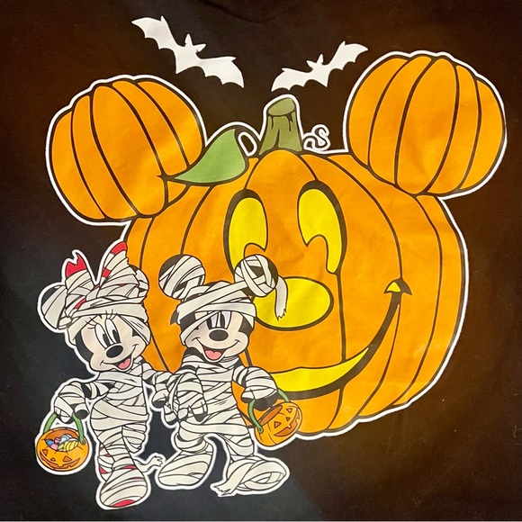 Disney inspired Halloween V-Neck featuring Mickey and Minnie and Pumpkin Mickey - Picture 2 of 2